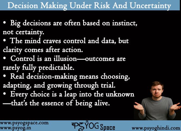 Decision Making Under Risk And Uncertainty