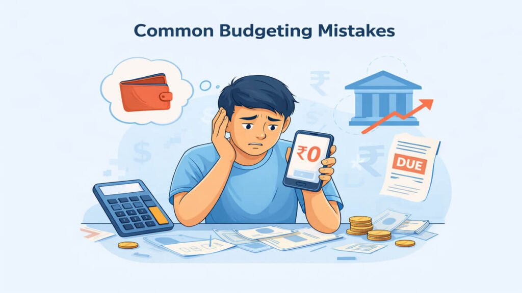 common budgeting mistakes person with empty bank balance