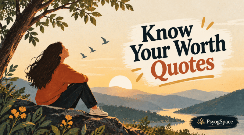 Inspirational illustration about knowing your worth, self-confidence, and recognising your personal value, created by PsyogSpace.