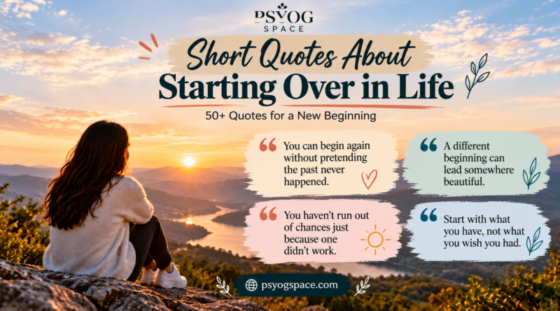 Short quotes about starting over in life featuring five inspirational fresh start quotes by PsyogSpace.